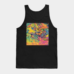 Neon Sunset Dream - Colorful Paint Pour/ Fluid Art - Unique and Vibrant Abstract Acrylic Paintings for Art Prints, Canvas Prints, Wall Art, Mugs, Leggings, Phone Cases, Tapestries and More Tank Top